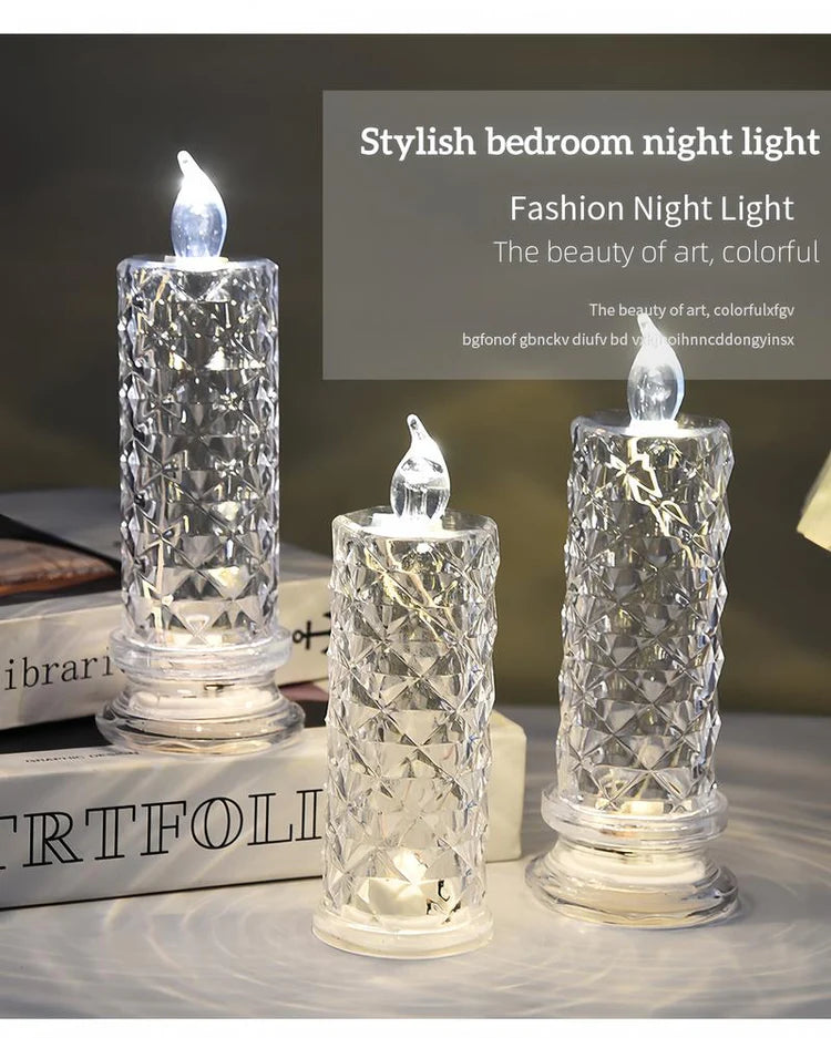 Set of 4 Crystal LED Candle Lights – Create a Romantic Ambiance
