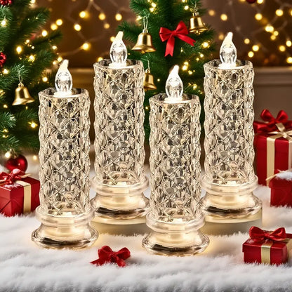 Set of 4 Crystal LED Candle Lights – Create a Romantic Ambiance