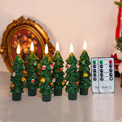 🎄Chirstmas Tree LED Flameless Taper Candles with Remote