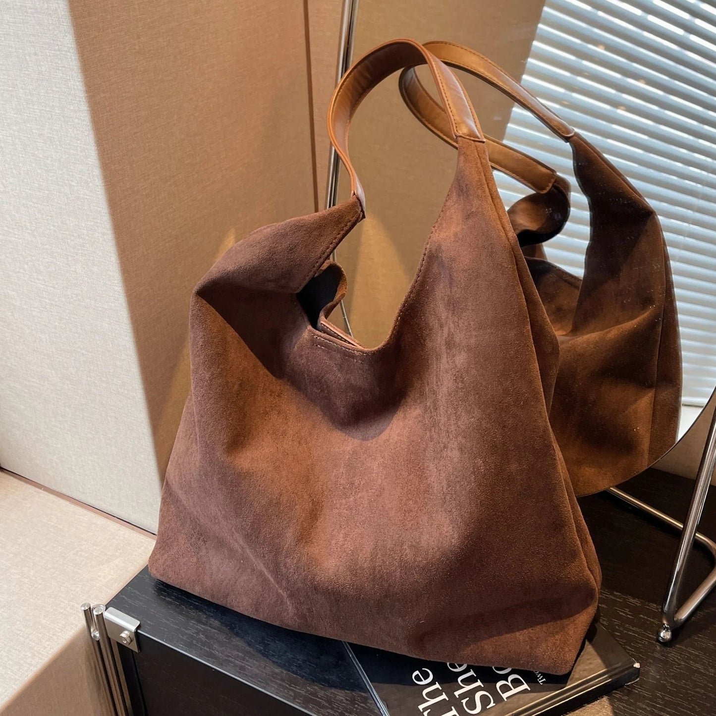 ⚡Super Sale - Today Only🎁-Tote Bag for Women, Retro Suede Shoulder Bag
