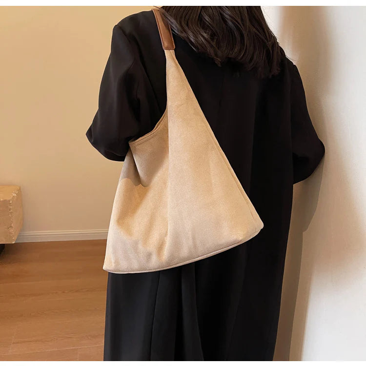 ⚡Super Sale - Today Only🎁-Tote Bag for Women, Retro Suede Shoulder Bag