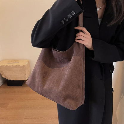 ⚡Super Sale - Today Only🎁-Tote Bag for Women, Retro Suede Shoulder Bag
