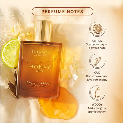 Luxury's Honey Oud | Eau de Parfum 100ml (3.4 fl oz) | Patchouli, Vanilla, Bergamot | Floral & Spicy | Made with Clean & Vegan Essentials Oils | Cruelty Free Fragrance Perfume