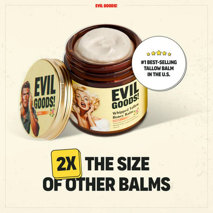 EVIL GOODS! Whipped Beef Tallow & Manuka Honey Organic Nourishing Face Cream Moisturizer Body Lotion Skin Care Lip Balm Hydrating Moisturizing 100% Natural Ingredients - Oil