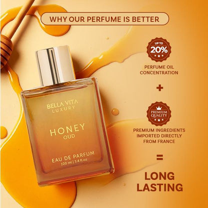 Luxury's Honey Oud | Eau de Parfum 100ml (3.4 fl oz) | Patchouli, Vanilla, Bergamot | Floral & Spicy | Made with Clean & Vegan Essentials Oils | Cruelty Free Fragrance Perfume