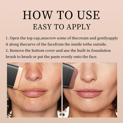 💥LAST DAY PROMOTION - 50%OFF🔥 Foundation Concealer Stick Dual-ended brush head for flawless skin