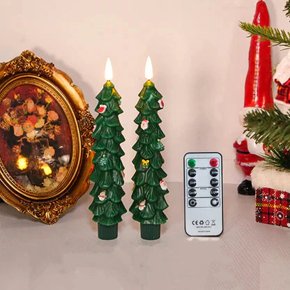 🎄Chirstmas Tree LED Flameless Taper Candles with Remote