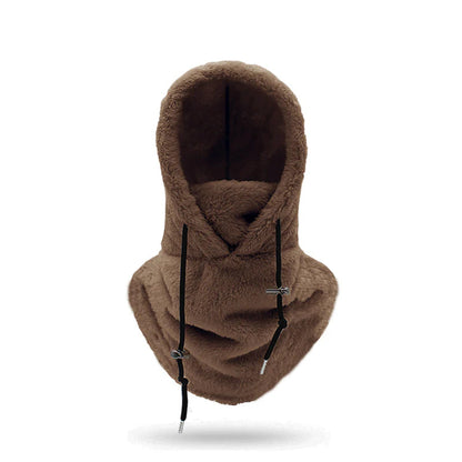 ⚡LAST DAY SALE 49% OFF🎁Sherpa Hood Ski Mask, Drawstring Face Cover Coldproof Warm Cap Hat
