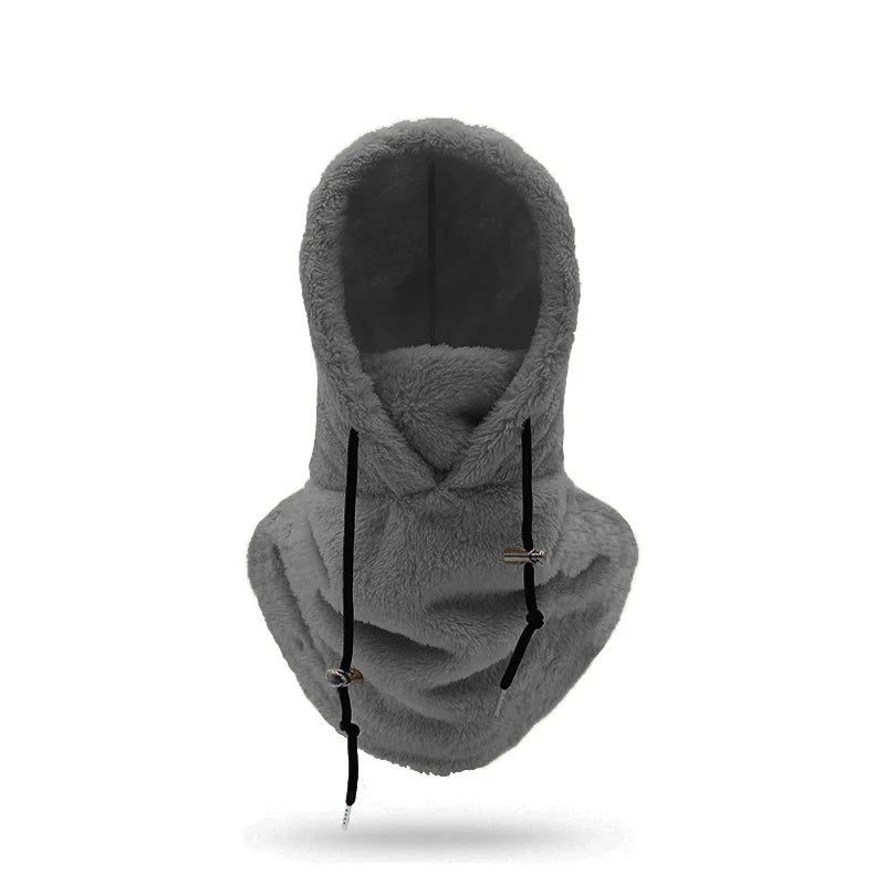 ⚡LAST DAY SALE 49% OFF🎁Sherpa Hood Ski Mask, Drawstring Face Cover Coldproof Warm Cap Hat