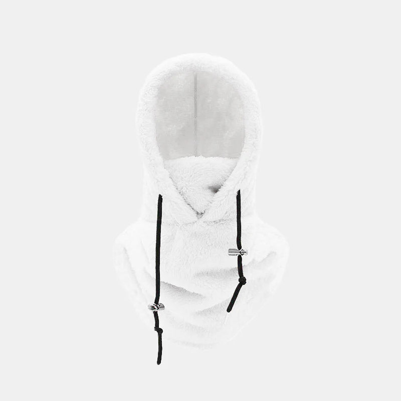 ⚡LAST DAY SALE 49% OFF🎁Sherpa Hood Ski Mask, Drawstring Face Cover Coldproof Warm Cap Hat
