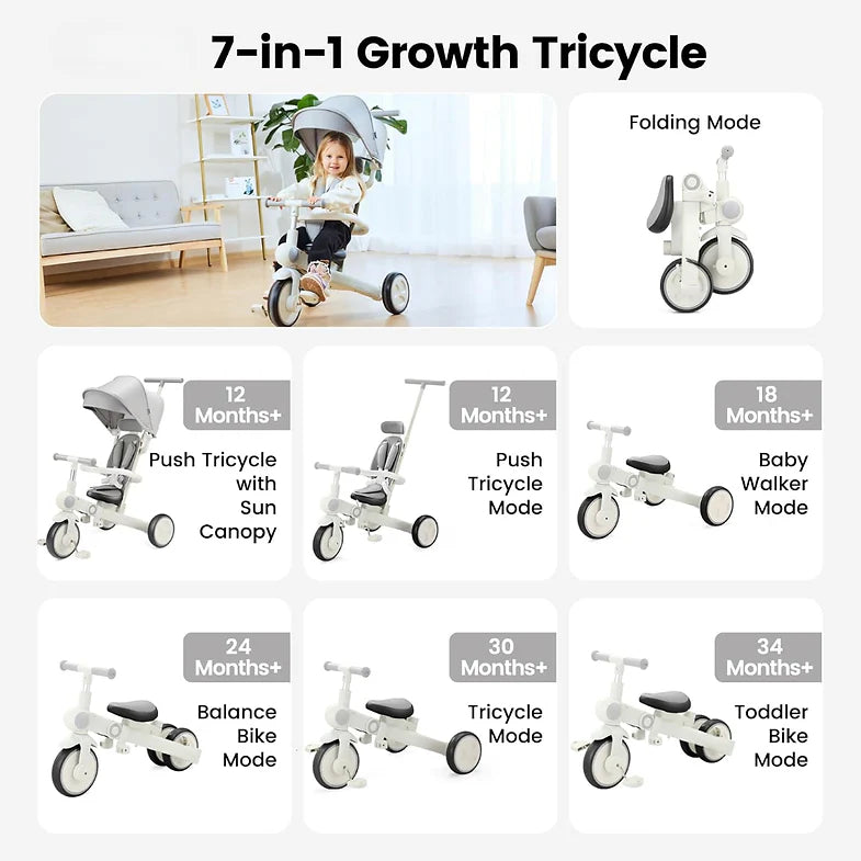 Super Sale🛒 Today Only⏰ -  7-in-1 Grow-with-Me Toddler Tricycle🔥