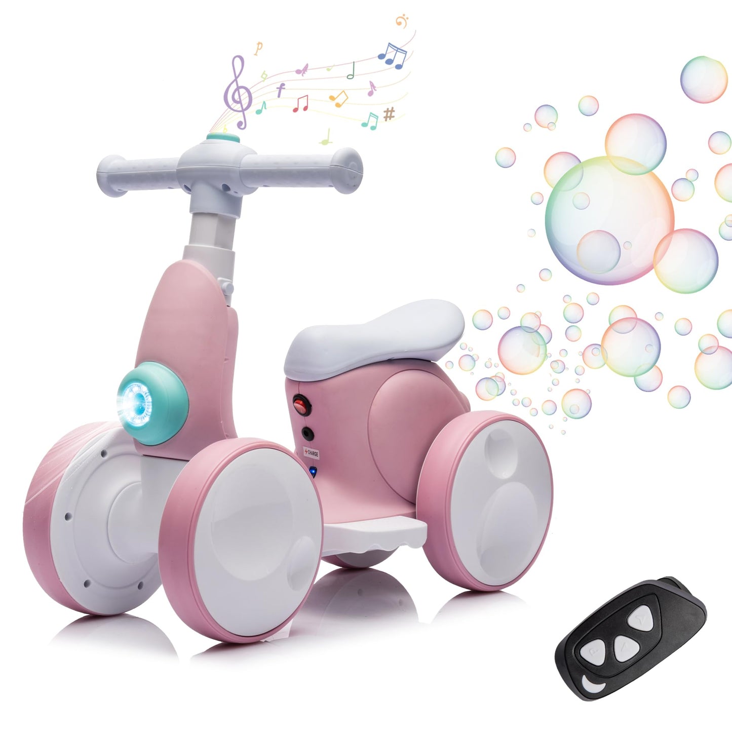 💥LAST DAY SALE 49% OFF⏰6V Electric Bubble Bike Ride-On, 4-in-1 Balance Toy with Remote Control