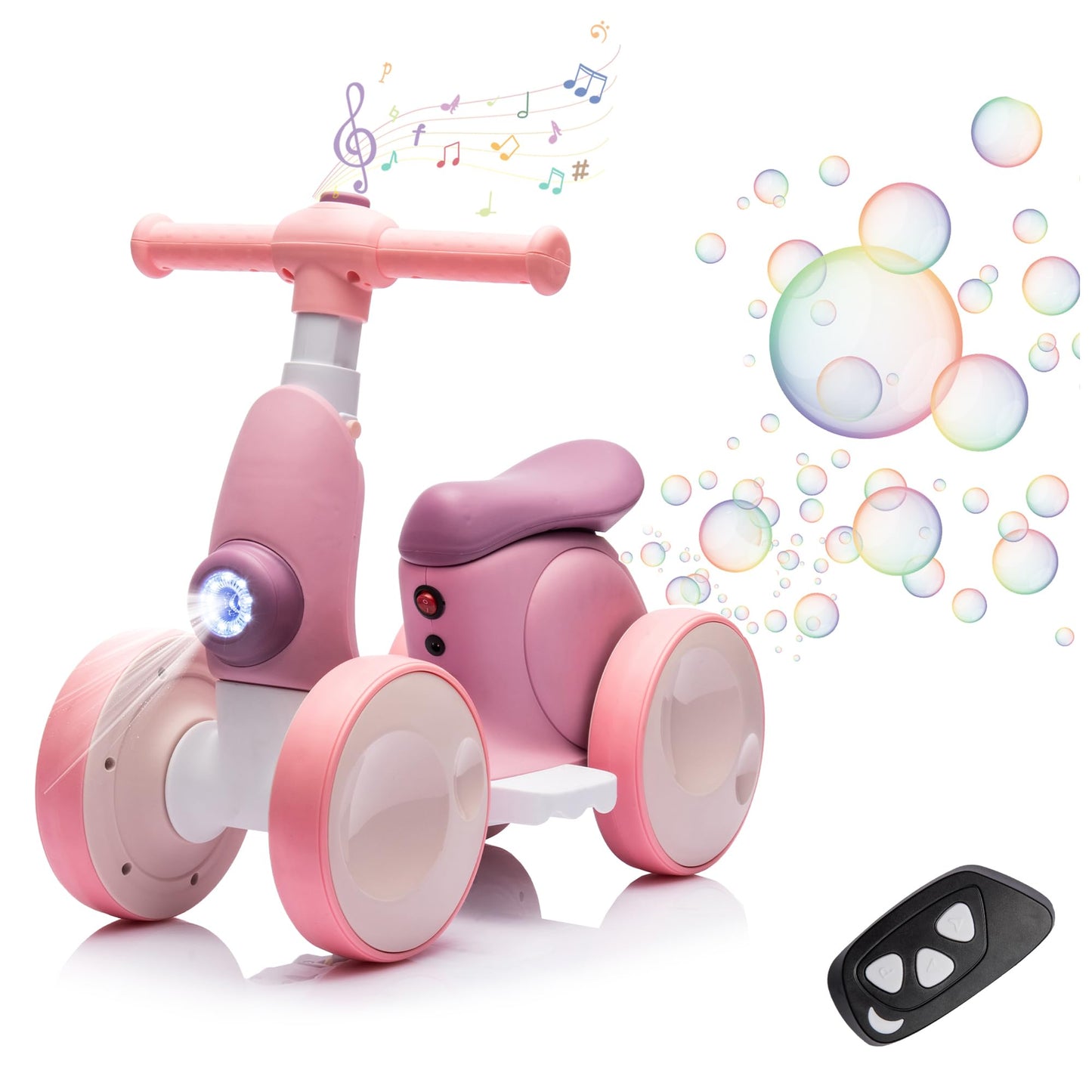 💥LAST DAY SALE 49% OFF⏰6V Electric Bubble Bike Ride-On, 4-in-1 Balance Toy with Remote Control