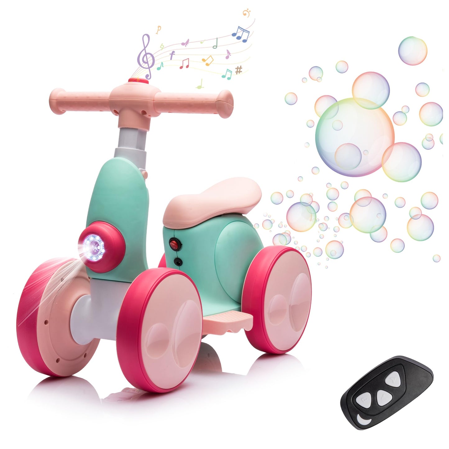 💥LAST DAY SALE 49% OFF⏰6V Electric Bubble Bike Ride-On, 4-in-1 Balance Toy with Remote Control