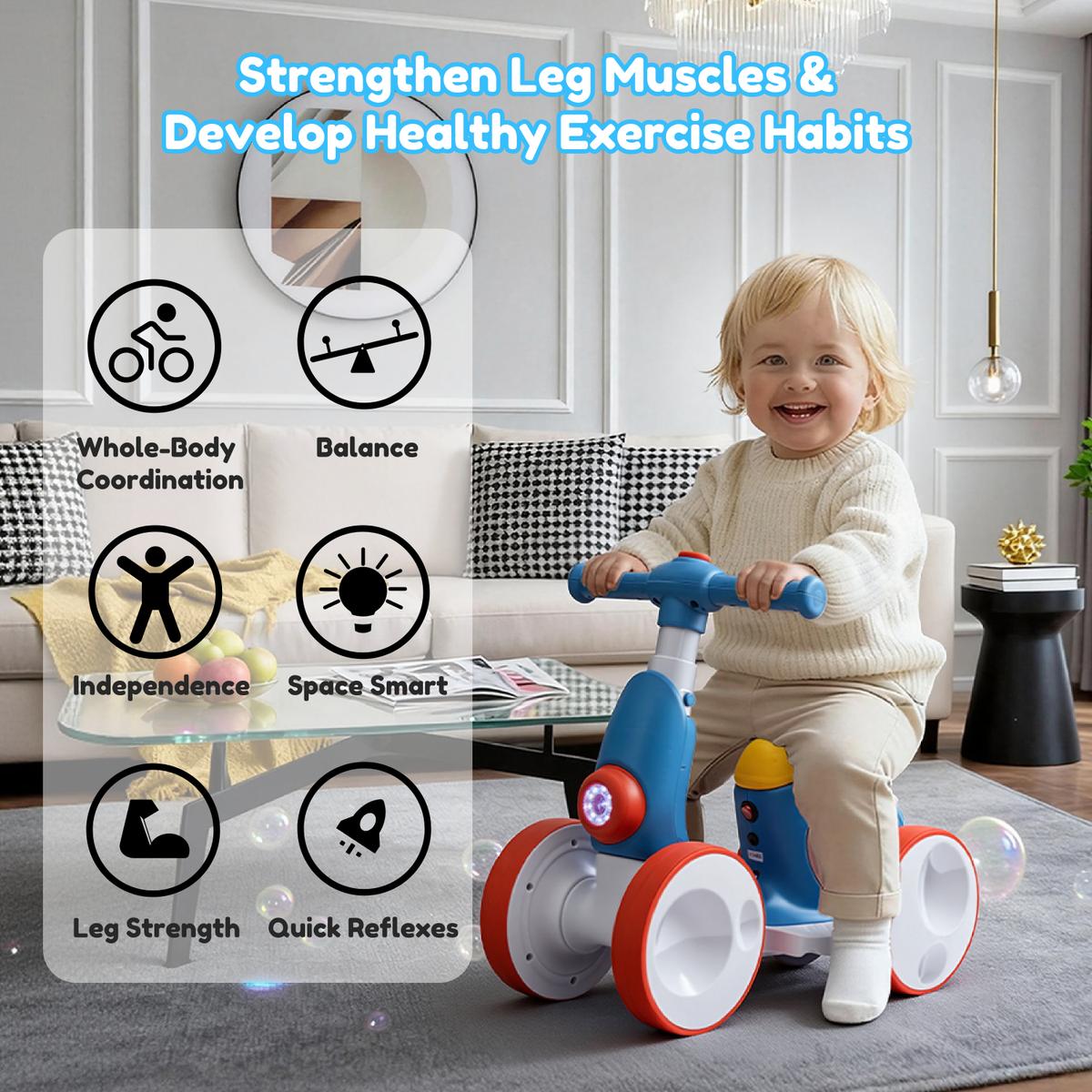 💥LAST DAY SALE 49% OFF⏰6V Electric Bubble Bike Ride-On, 4-in-1 Balance Toy with Remote Control