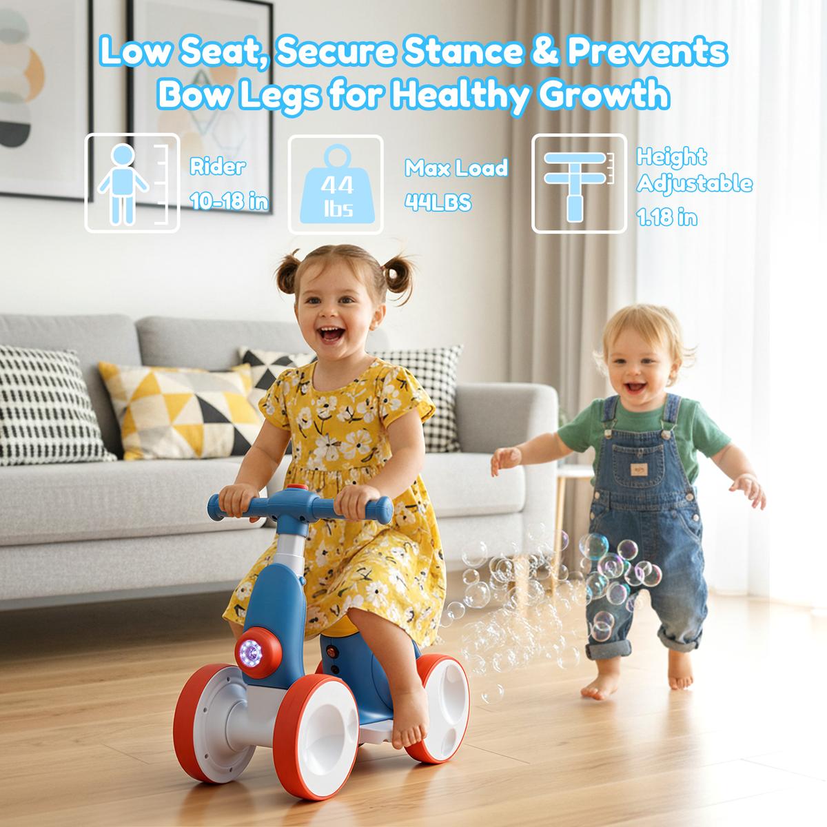 💥LAST DAY SALE 49% OFF⏰6V Electric Bubble Bike Ride-On, 4-in-1 Balance Toy with Remote Control
